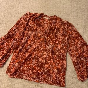 Ulla Johnson long sleeve blouse in size 2 pink paisley print